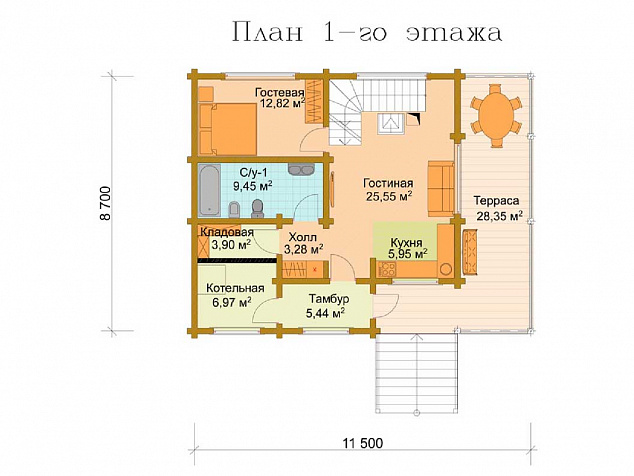 1 этаж - 71,7