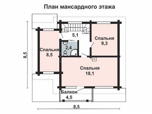 2 этаж - 65,5